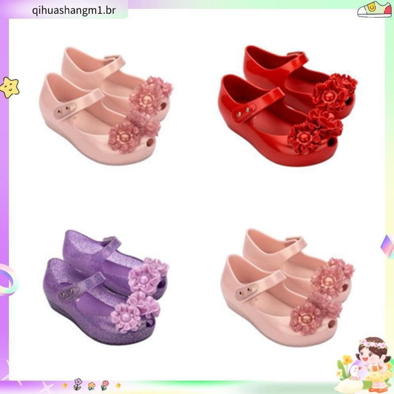 2024 Crianças & # 39sapatos Sandálias Boca De Peixe Para Meninas Princesa Flor Doce Macio S ole Sapatos Jelly Shoes Pais