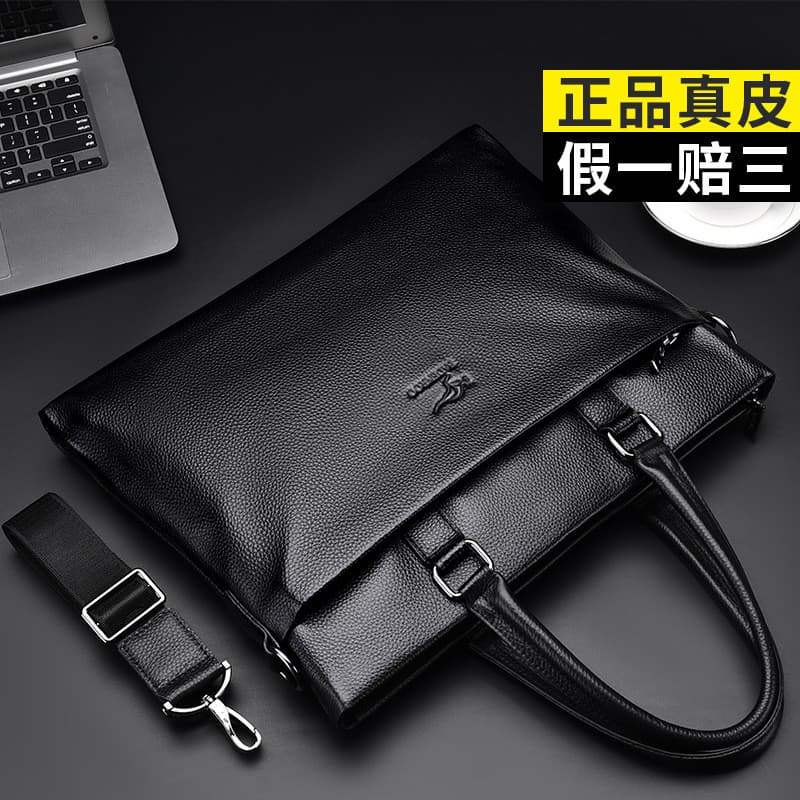 Maleta de negócios masculina bolsa Horizontal primeira camada de couro bolsa mensageiro Casual grande boné