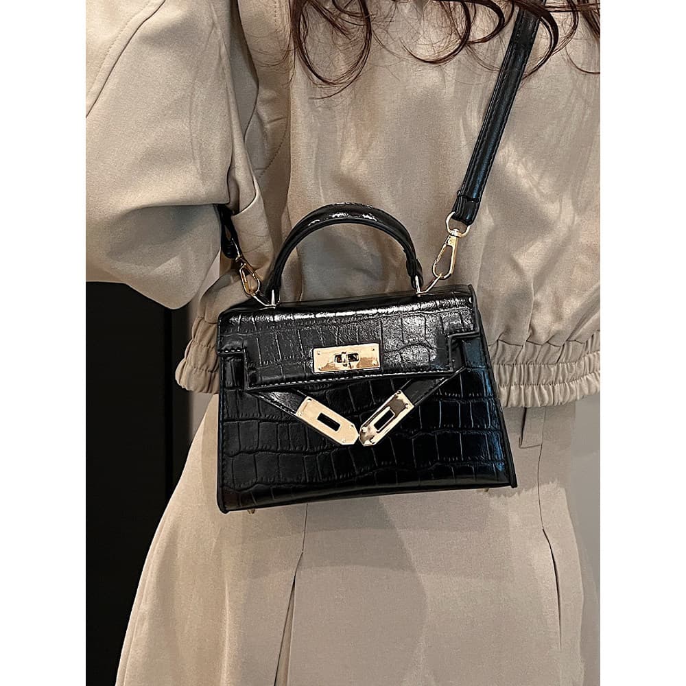Bolsa bolsa feminina High-End moda bolsa feminina 2026 novo estilo padrão de crocodilo platina Kelly saco nicho moda bol