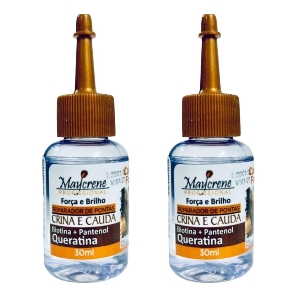 Kit 2 Óleo Crina E Cauda Reparador De Pontas Maycrene