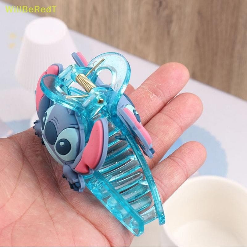 [WillBeRedT] Disney Cute Stitch Girl Acrílico Garra De Cabelo Grampo Tubarão Acessório Clipe De Ponto Meninas Mulheres C