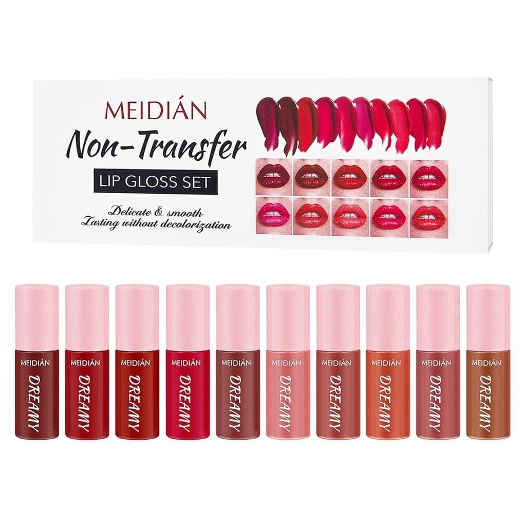 Conjunto de Brilho Labial Matte ADMD, 10 Peças de Óleo Labial Aveludado com Fórmula Não Transferível, Tintura Labial Hid
