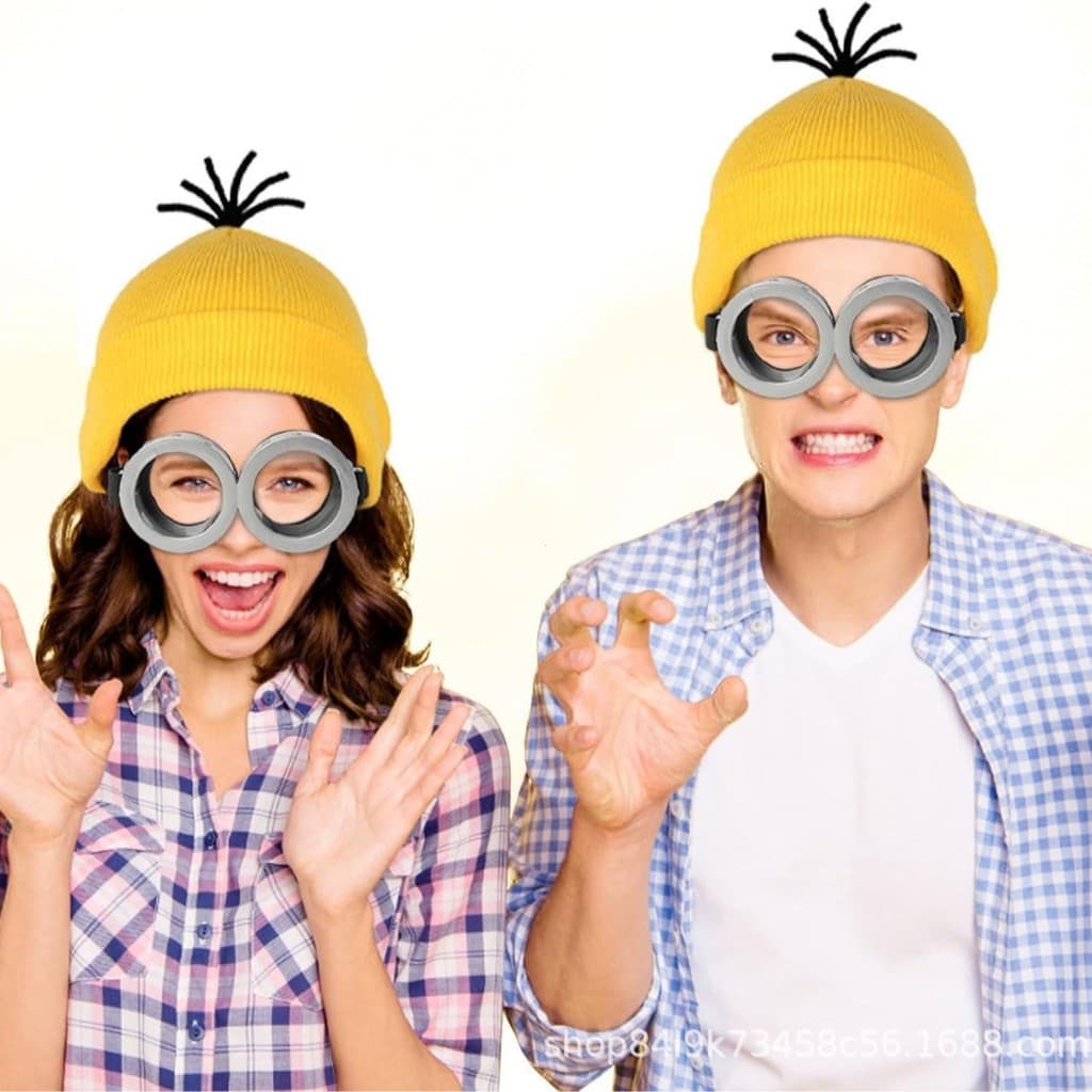 Fantasia de Cosplay dos Minions do Anime "Meu Malvado Favorito" com Máscara, Chapéu Amarelo, Luvas Elásticas e Óculos St