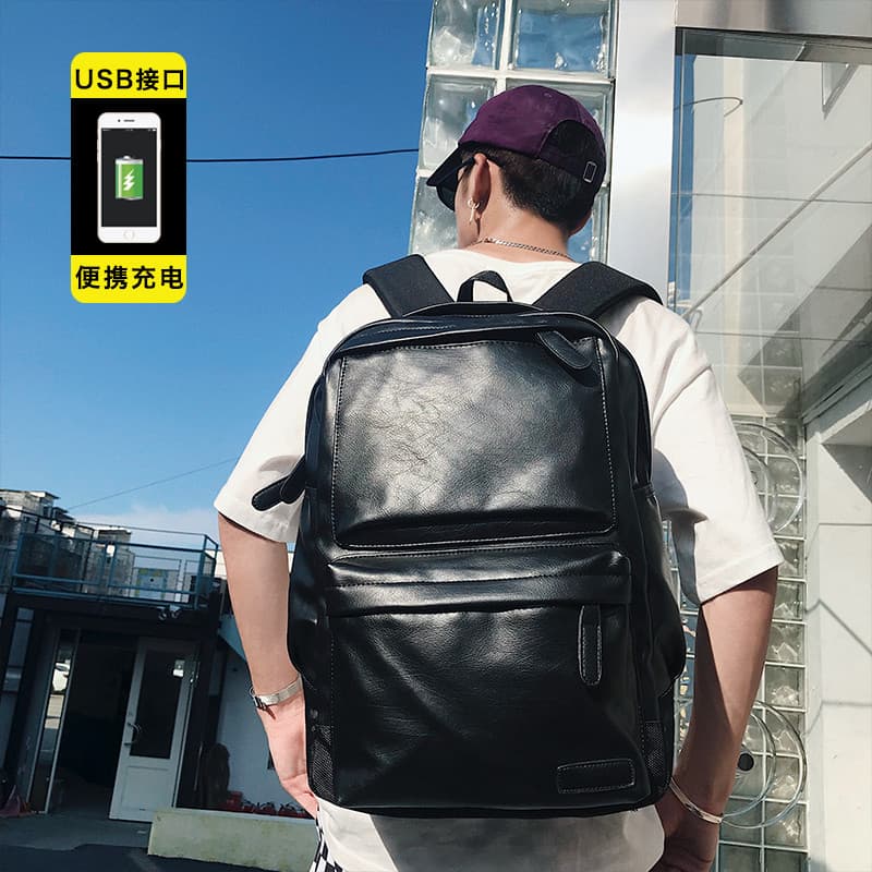 Moda simples juventude mochila de couro genuíno versão coreana estilo Preppy saco de escola das mulheres dos homens saco