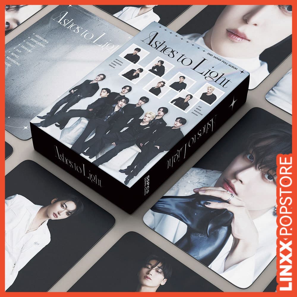 55 cartões Lomo do Ateez da LINXX, do álbum "Ashes to Light", item colecionável para fãs do grupo masculino de K-Pop, pr