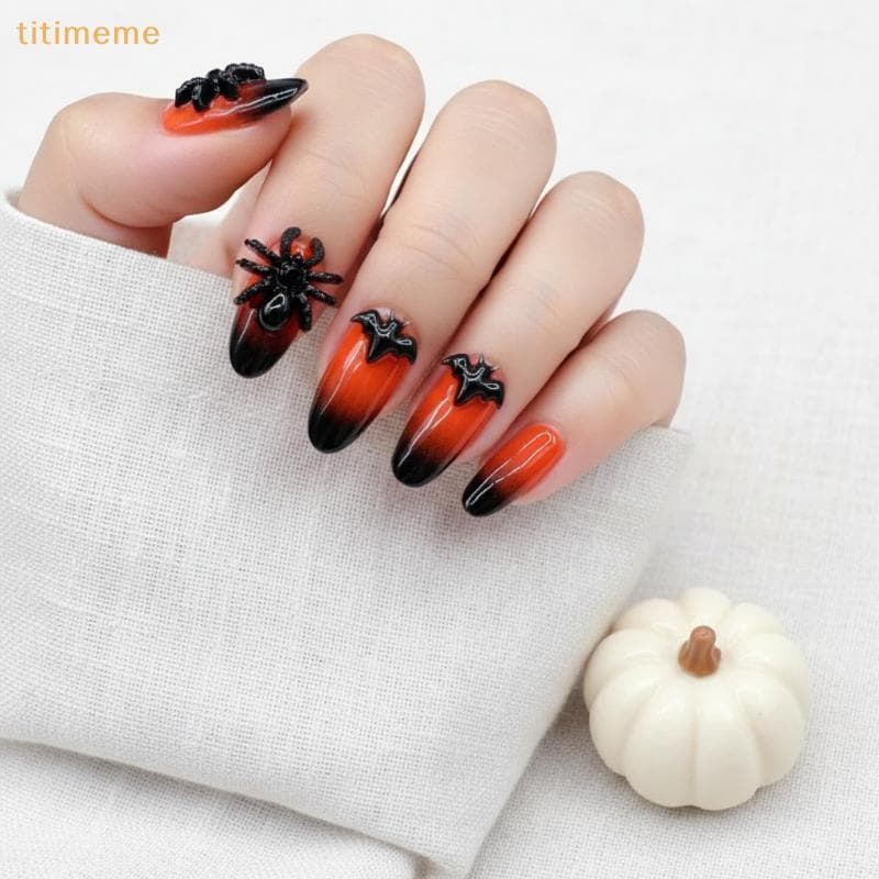 tr Halloween Encantos Da Arte Do Prego 30 Pçs Morcego Aranha Estilo Outono Decorações De Unhas Para Estudantes Adolescen