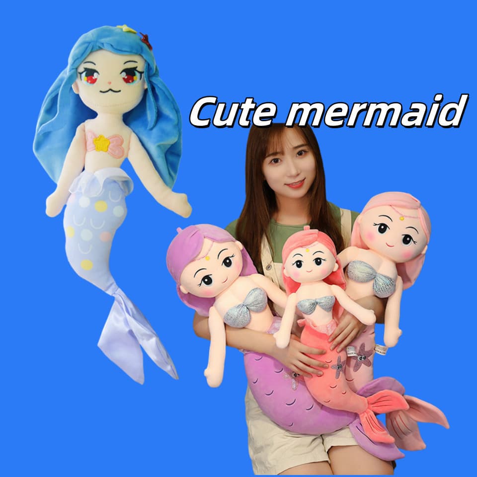 Bonito Sereia Brinquedo De Pelúcia Criativo Kawaii Boneca Quarto Travesseiro Cama Decoração Sofá Almofada Princesa Macio