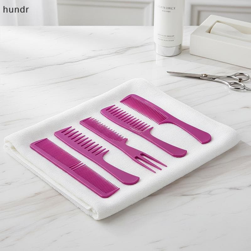 [hundr] Conjunto Portátil De 8 Peças De Cabeleireiro Antiestático , Resistente Ao Calor , Desembaraçadores De Cabelo Par