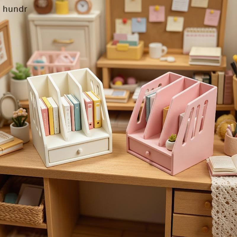 [hundr] Cesta De Arquivo De Armazenamento Em Miniatura 1 Unidade Organizador De Mesa Escala 112 Para Acessórios De Casa