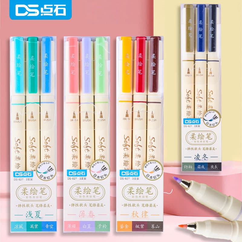 Dot Stone Pintura Suave Caneta de Beleza Colorida Manual Pincel Pintura Caligrafia Pequeno Caso Cabeça Macia Gancho Linh