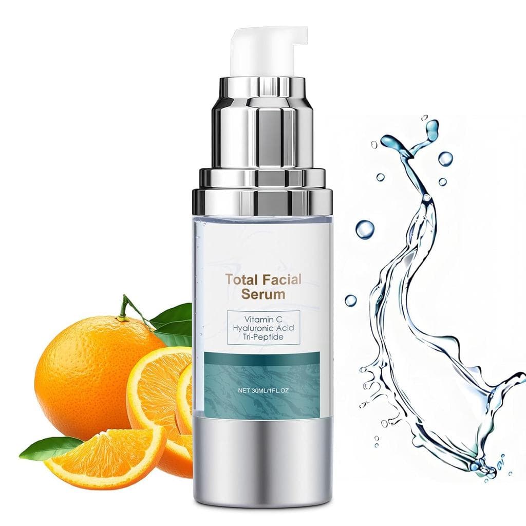 Sérum Facial Completo, Super Sérum Facial com Vitamina C e Ácido Hialurônico, Contém Peptídeos, Sérum Facial Antienvelhe