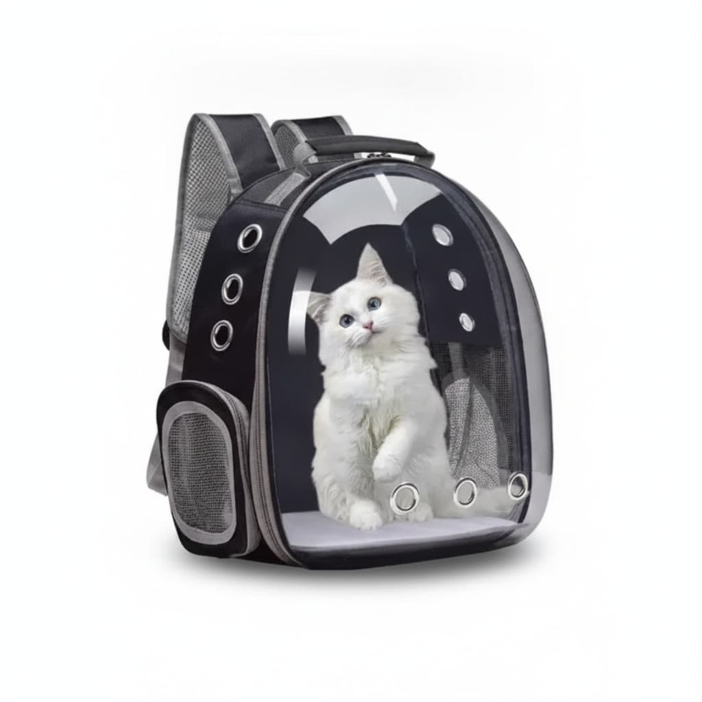 Mochila Pet Transporte Original Cães Gatos Pequenos Visão Ampla Ventilação Confortável Passeio