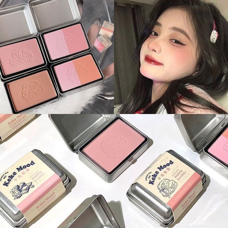 Kekekemood Peninsula Tin Box Monocromático Gradiente Blush Cinza Rosa Tom Fosco Clareamento Maquiagem Menina Pseudo-Make
