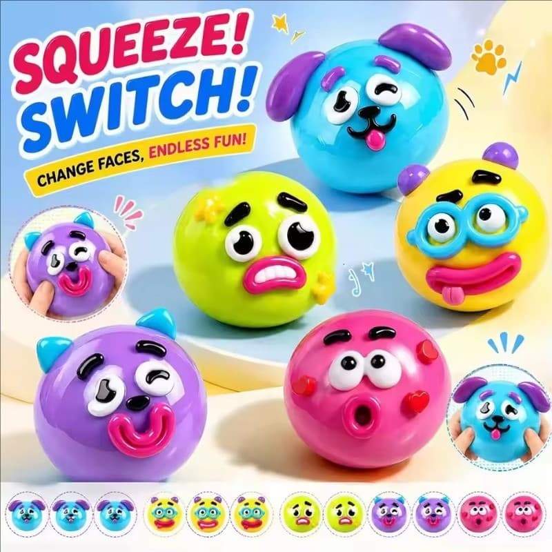 Curiosidades Cão Rosto Troca Brinquedo Mole Macio Moldável Bonito Lento Ascensão Squeeze Para Alívio Do Estresse Present
