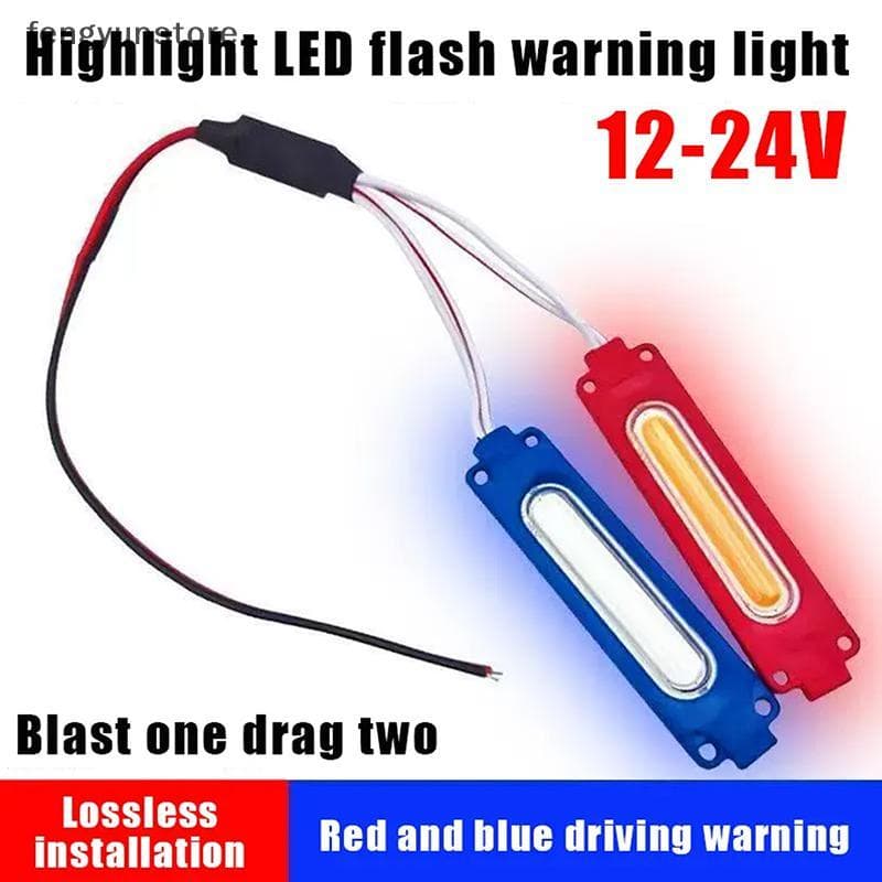 1 Peça 1 A 2 Veículo Aviso Flash Lâmpada 12V COB Vermelho Azul Luzes Estroboscópicas Para Carro Moto Bicicleta Grade Dec