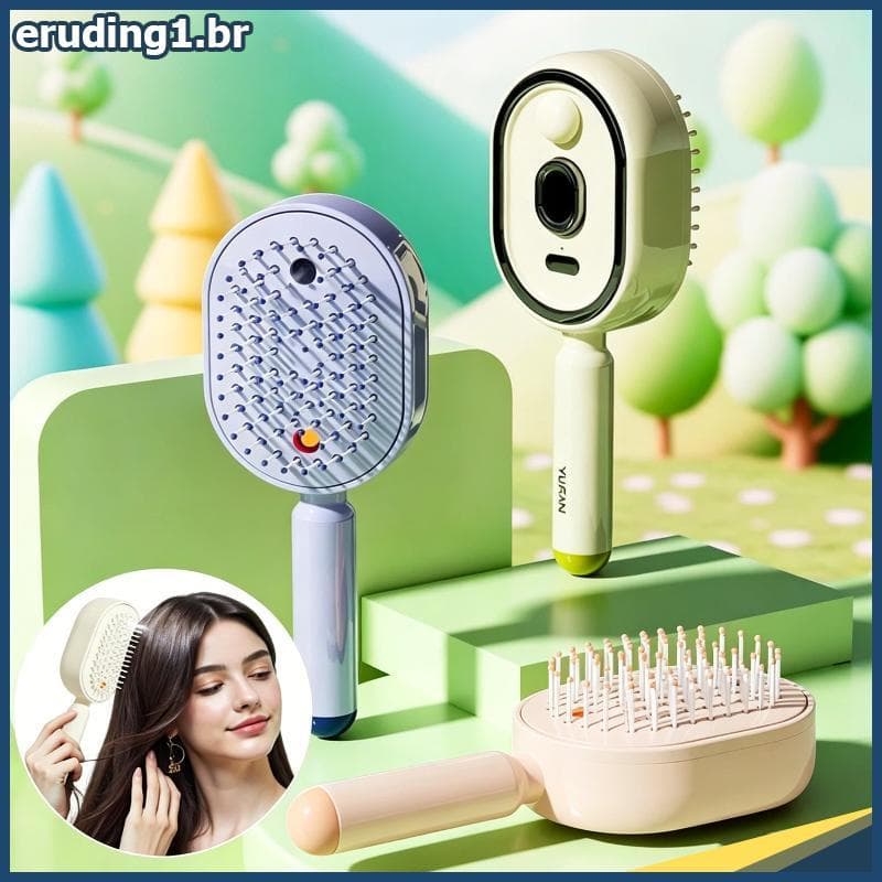 erudi Escova De Cabelo Elétrica 2 Em 1 , Ferramenta De Nebulização , Pente Hidratante Anti-Frizz Para Uso De Cabelos Cac