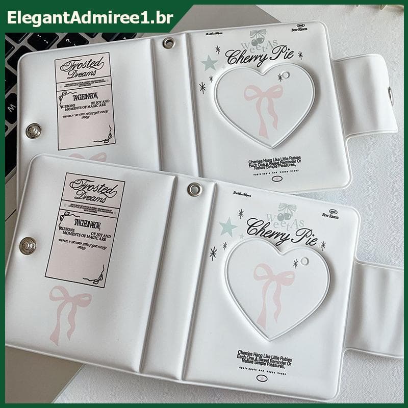 ELEGA Kpop Sweet Bow 3 Polegadas Mini Photocard Fichário Álbum Amor Coração Estojo De Armazenamento De Fotos