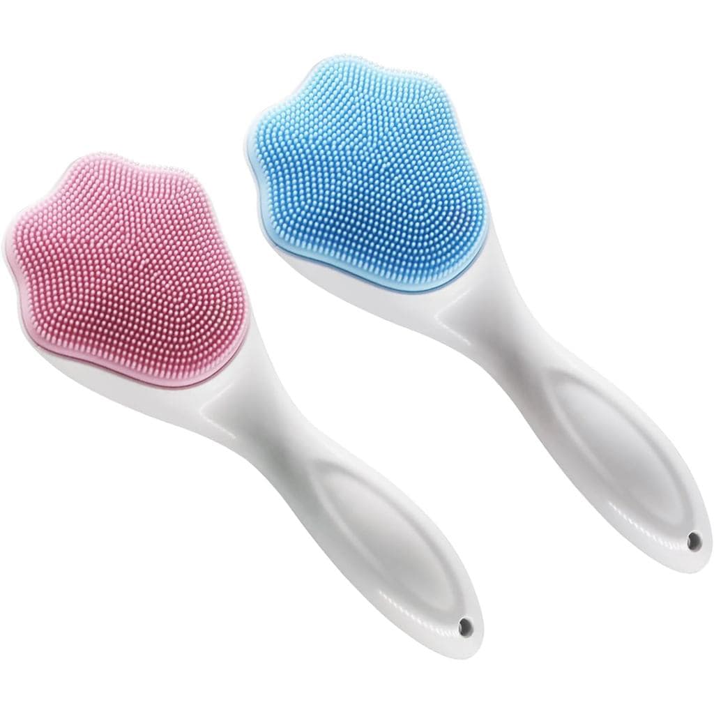 Escova de Limpeza Facial de Silicone em Forma de Pata de Gato, Pacote com 2 Escovas Manuais para Limpeza e Esfoliação, C