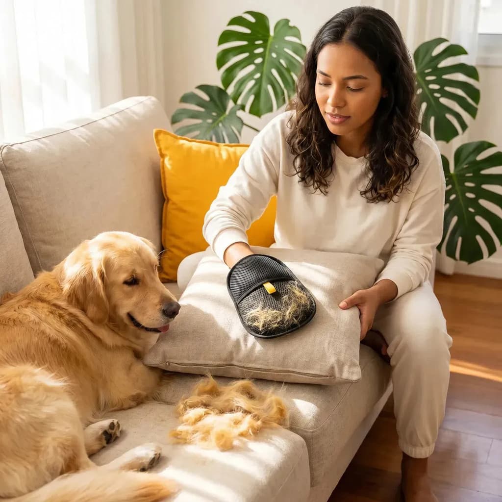 Kit 2 Luvas Tira Pelo Pet Cachorro Gato Sofá Roupa Reutilizável