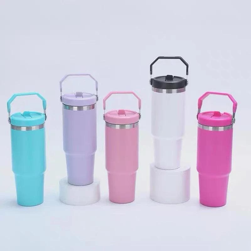 Garrafa de Água Térmica 600ML/900ML de Academia inoxidável com Alça Flip