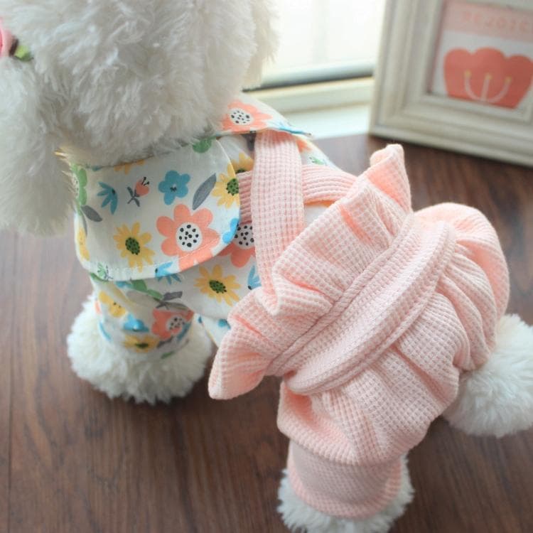Pet Bloomers Boxer calças primavera verão estilo fino Floral frente fivela cinta pequeno cão Teddy Poodle Pomeranian cão