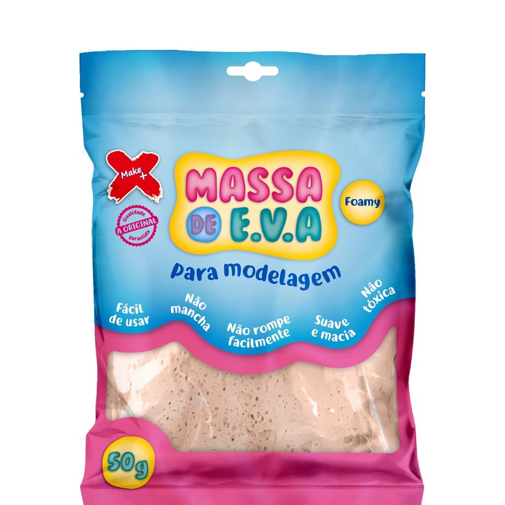 Massa De Eva 50g Massinha Modelar Artesanato Brincar Bege