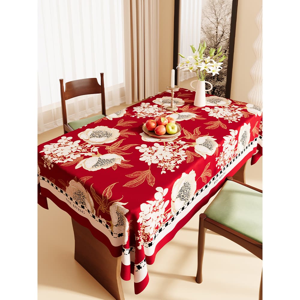 Toalha de mesa americana retrô de pelúcia à prova d'água, luz de luxo, alta qualidade, vermelho, casamento, ano novo, fe