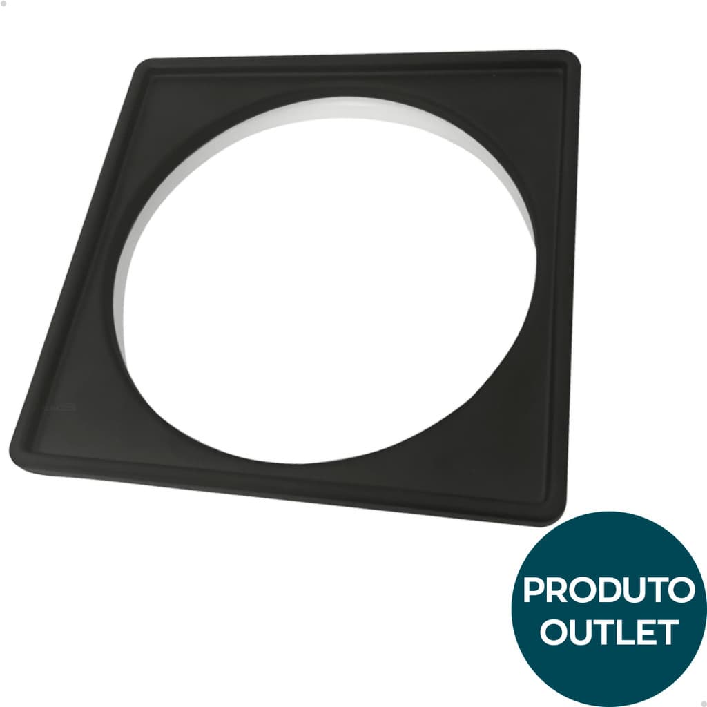 Porta Grelha Preto Fosco Caixilho Outlet Para Ralo Suporte Quadrado 15cm Porta Ralo Banheiro Sacada