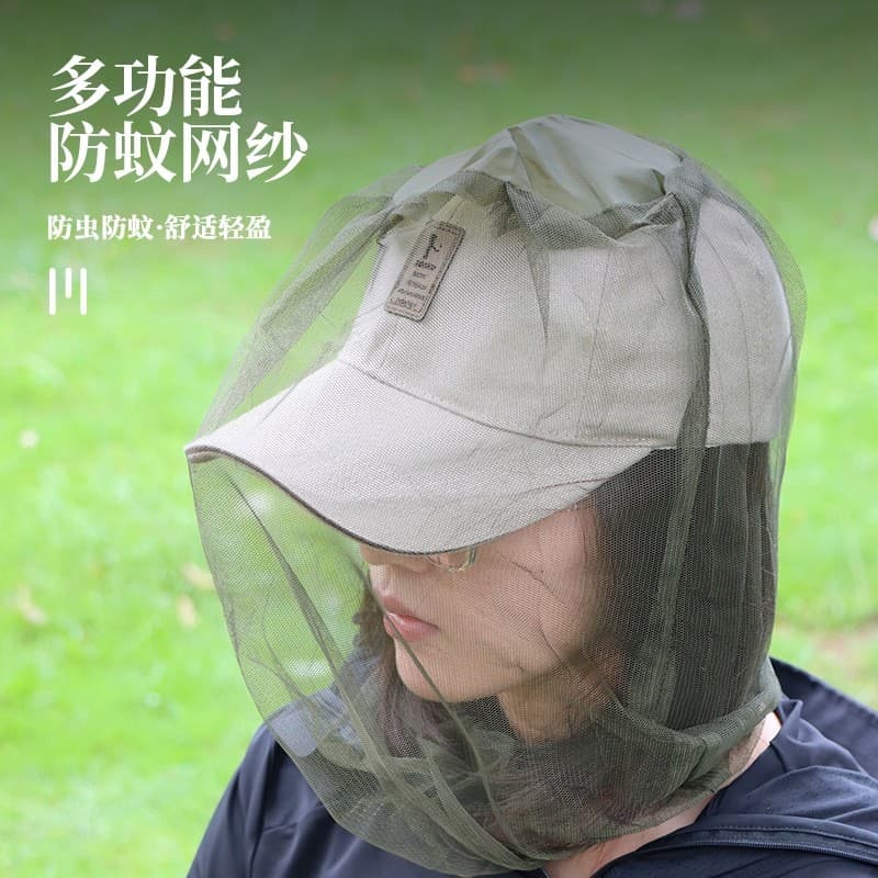 Chapéu de pesca noturna para pesca ao ar livre, à prova de insetos, à prova de mosquitos, rede de pesca, chapéu à prova
