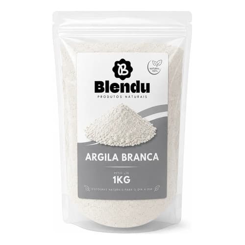 Argila Branca Blendu 250g 500g 1kg Máscara Facial Skincare Estética Uso Cosmético