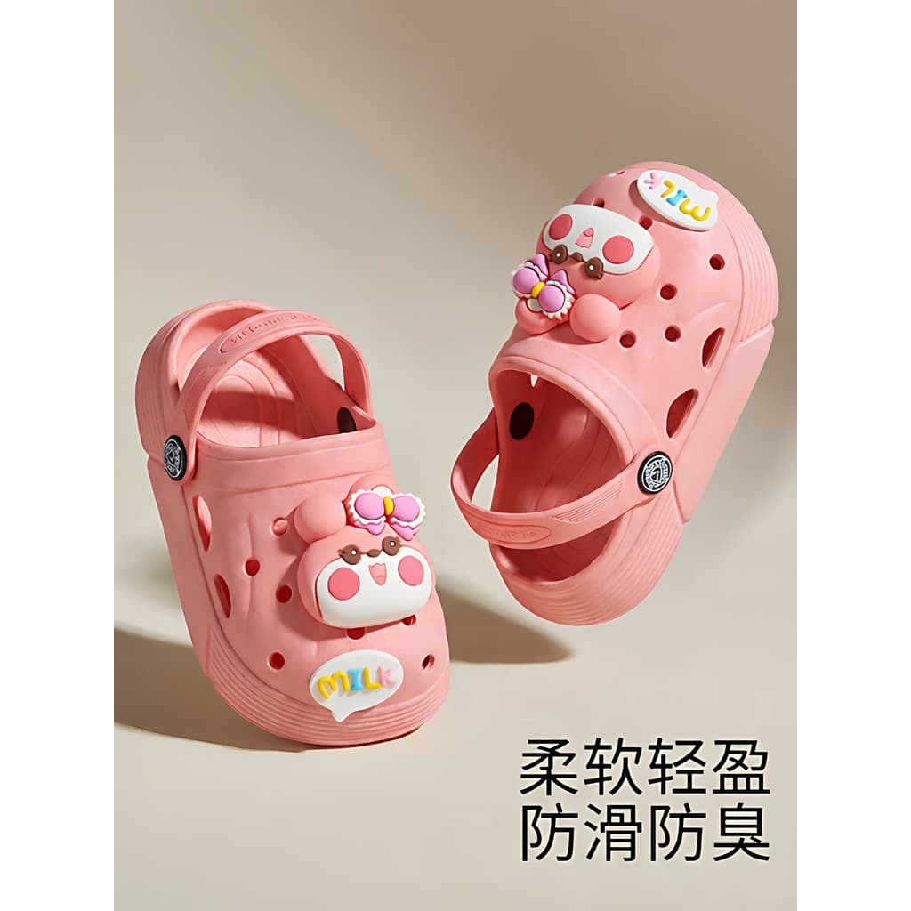 Chinelos infantis buraco sapatos femininos bebê verão desenhos animados meninas sola macia exterior Wear antiderrapante