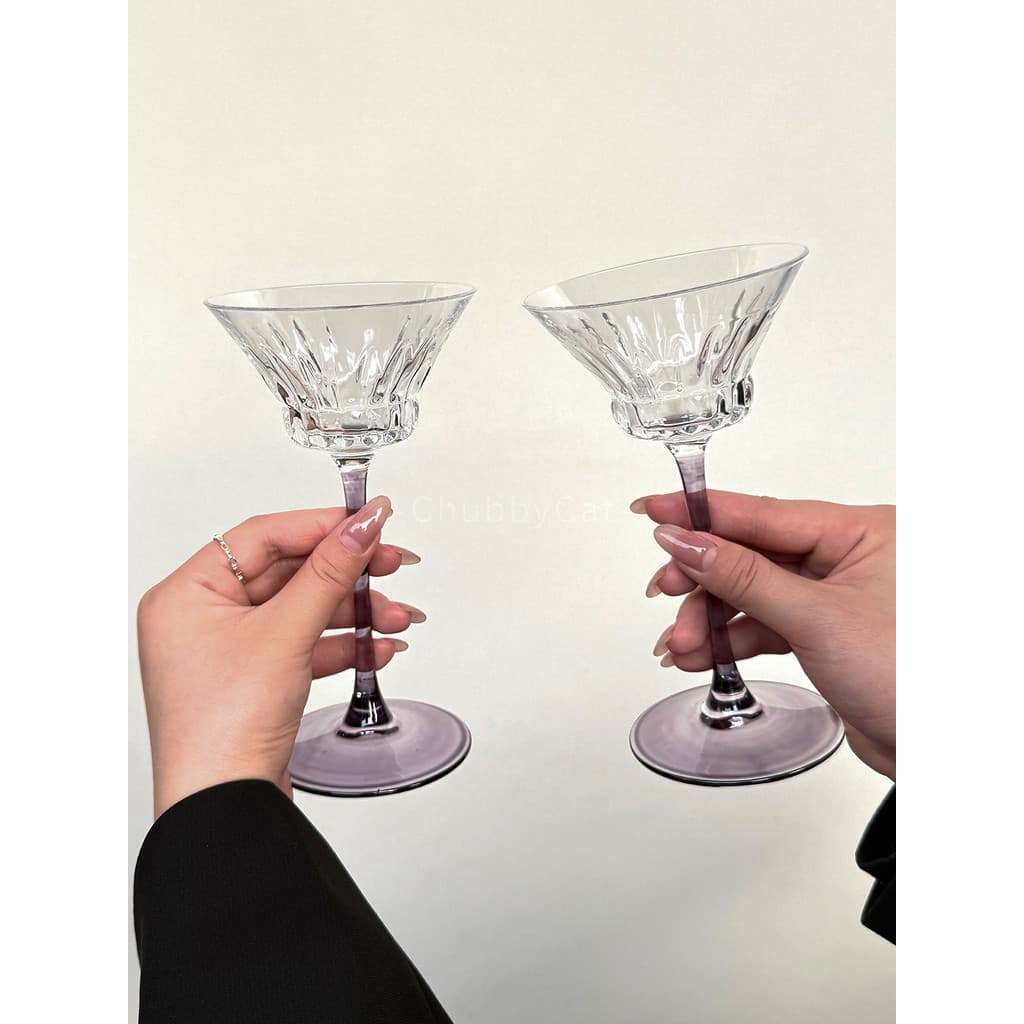 Ins francês roxo haste Premium cristal taça de vidro Cocktail vidro champanhe Medieval especial mistura vidro bebida vid