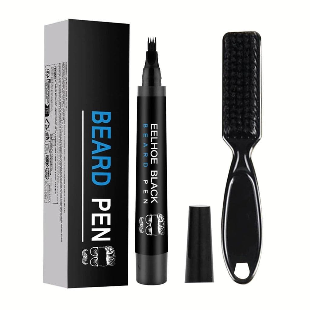 Kit Impermeável para Preenchimento de Barba para Homens - Lápis, Caneta, Marcador Escurecedor com Acabamento para Barba,