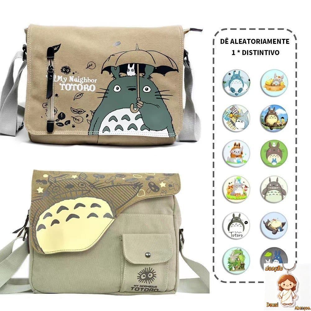 Bolsa Transversal de Anime My Neighbor Totoro em Lona Cosplay 2025