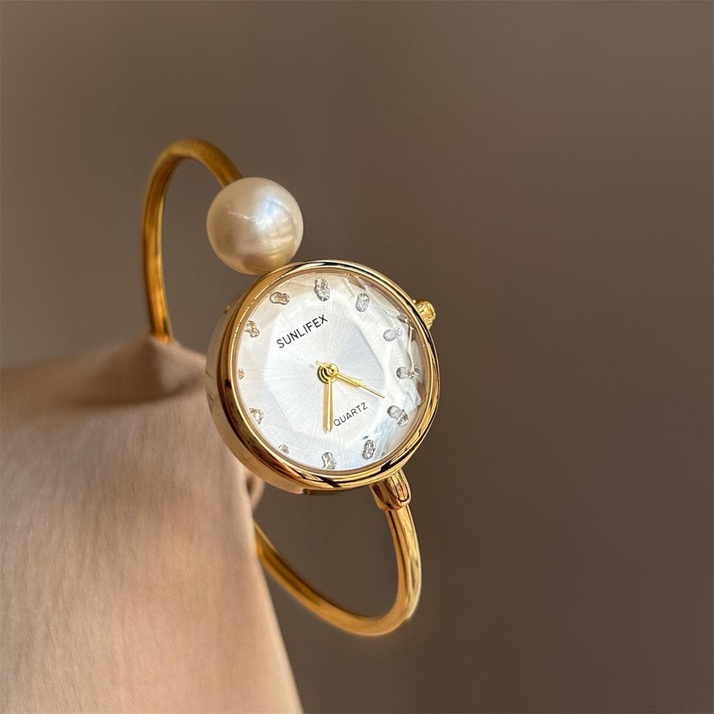 Mostrador Redondo Feminino Pérola Design Senhora Pulseira De Quartzo Relógio Cobra original
