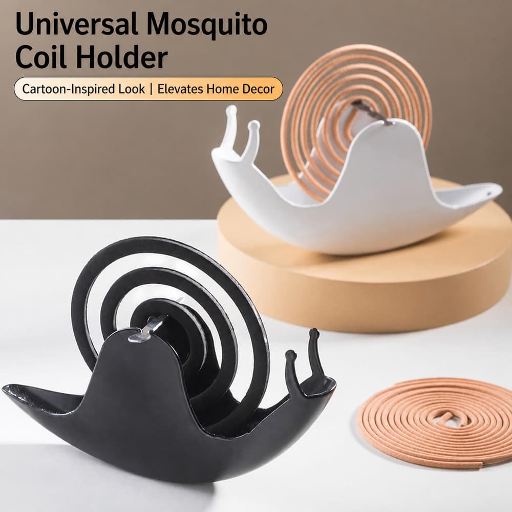 1PC Bonito Caracol Mosquito Bobina Titular , Queimador De Incenso À Prova De Fogo De Aço Inoxidável , Bandeja De Captura