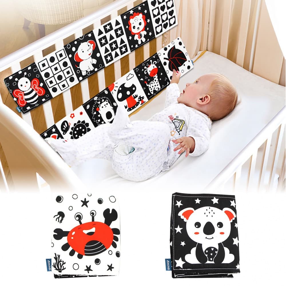 Brinquedos Infantis Livro Flexível Preto E Branco Com Sensor Alto Contraste Para Educação Inicial De Bebê/Brinquedo 3D P