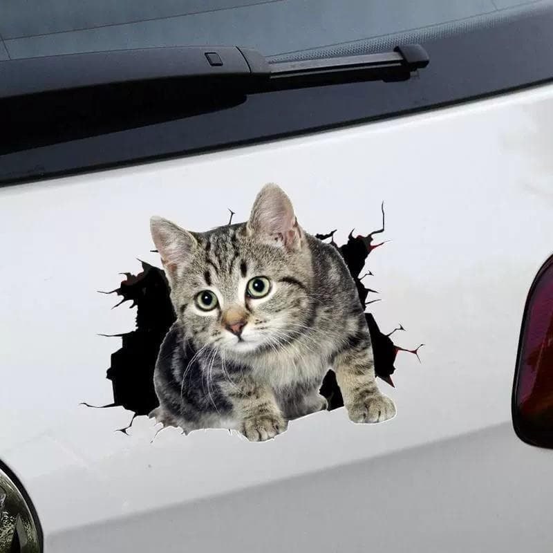 3D tridimensional gatinho adesivo de carro criativo único bonito engraçado gato bloqueando o corpo do carro traseiro scr