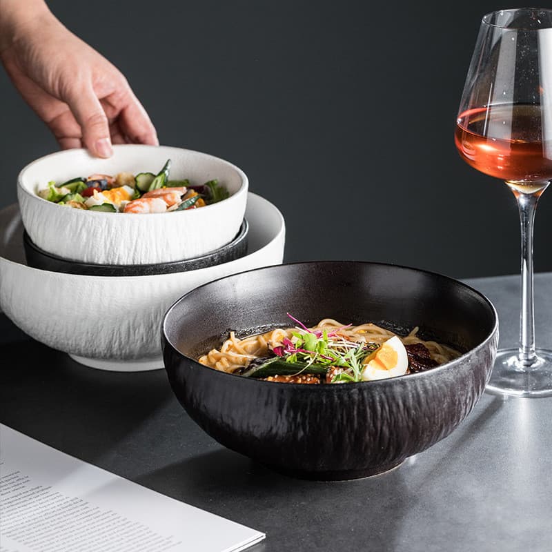 ￼ Elegantes tigelas de ramen grandes e pequenas, saladeiras, tigelas de sobremesa, de sopa, grandes tigelas de c