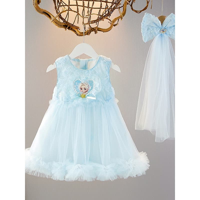 Meninas tutu vestido 2026 verão crianças Elsa princesa saia bebê menina verão colete Net gaze saia na moda