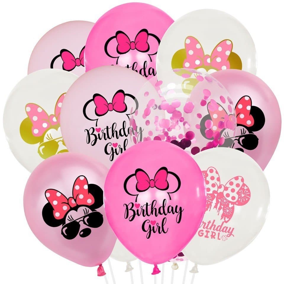 Kit 10 Balões de Látex Premium Minnie 🎀 12" | Decoração Festa Infantil Perfeita