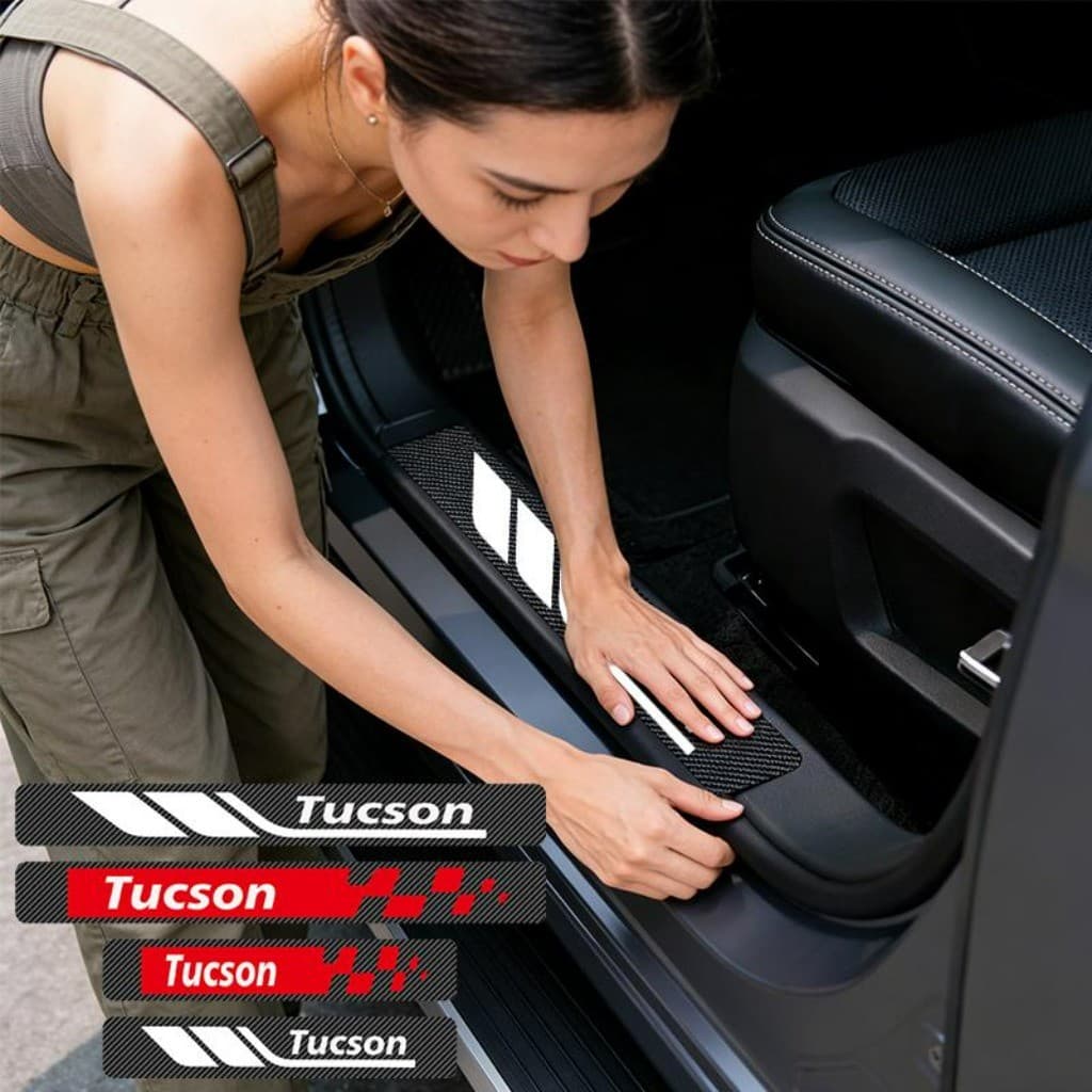 Kit 4 Peças Autocolante Fita Protetora De Porta Soleira Automotiva Acessórios Para Carro For Hyundai Tucson N Line