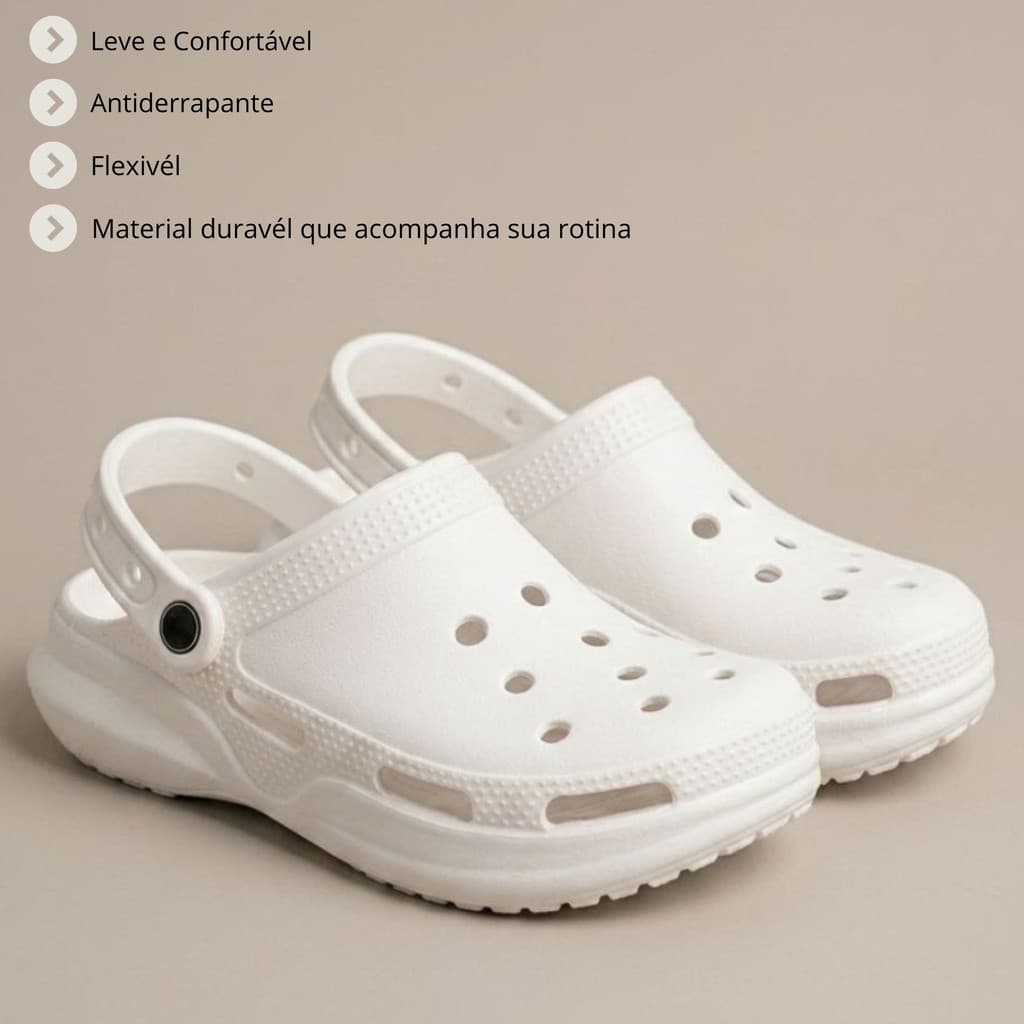 Babuche Feminino Masculino Leve Macio Confortável Branco