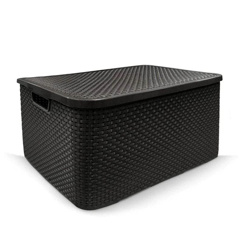 Caixa Organizadora Rattan Com Tampa 28 Lt  Daju