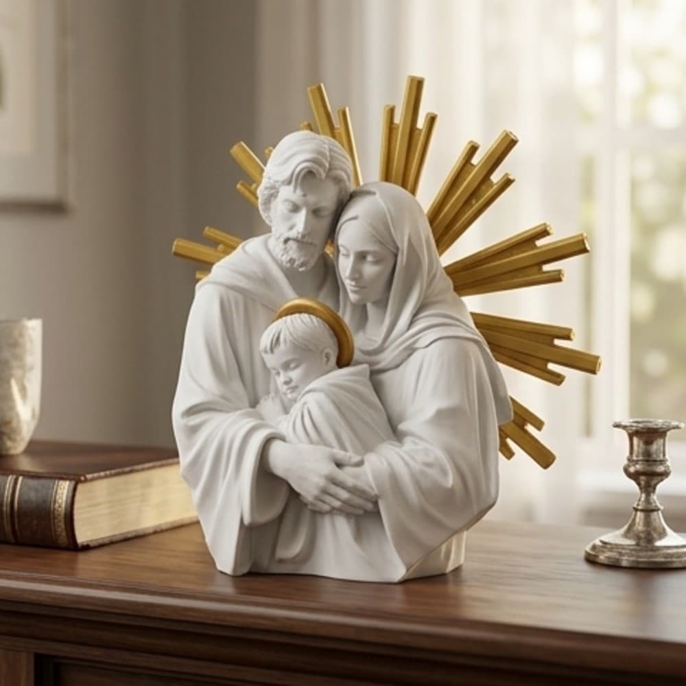 Estátua Sagrada Família Decorativa 18,5 cm