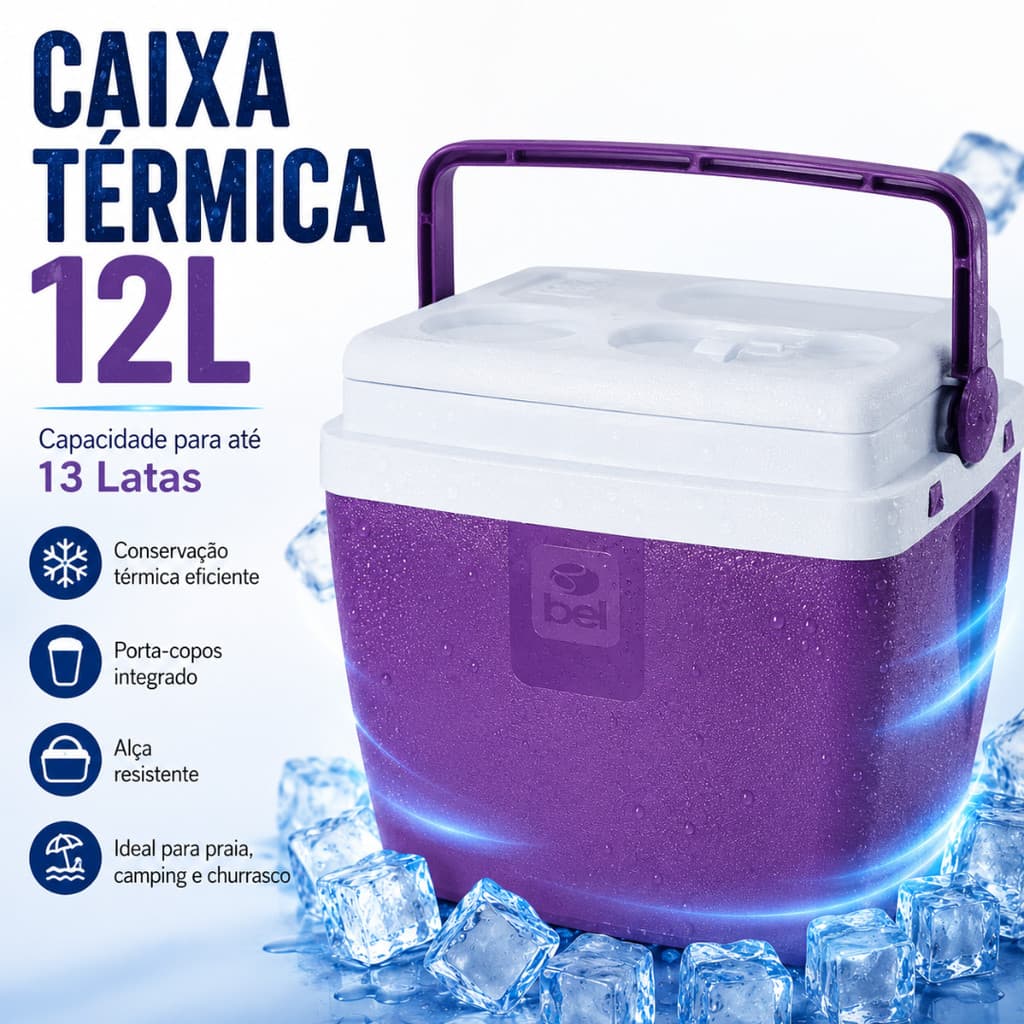 Caixa Térmica Cooler 12 Litros 13 Latas Com Alça