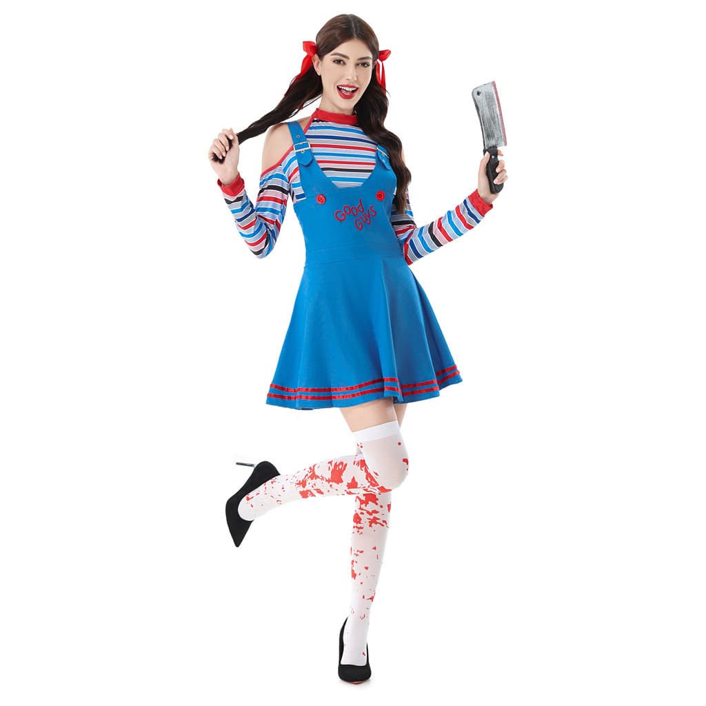 Circo Harley Quinn Traje Halloween Adulto Traje Horror Fantasma Sangrento Bebê Carnaval Vestido