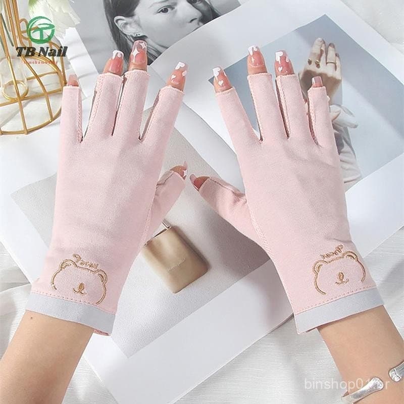TB-Nail 1 Par Anti UV Luvas De Unhas Gel Escudo Luva Sem Dedos Manicure Ferramentas Da Arte Do Prego Lâmpada LED Secador
