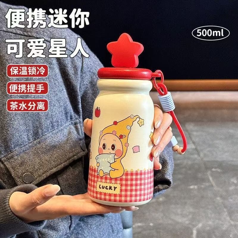 2026 novo produto estrela copo térmico de aço inoxidável forro de alto valor copo de água meninas passeio portátil estud