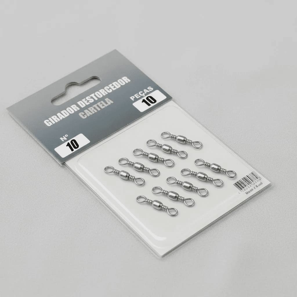 Girador Destorcedor de Pesca Nickel Pacote com 10 un - N 10